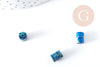 Perle tube jaspe impérial / regalite de synthèse bleu 8x6mm, x10 (G8282)