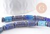 Perle tube lapis lazulis naturel 6-9mm, x1 fil de 40cm, (G4479)