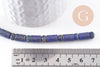 Perle tube lapis lazulis naturel 6-9mm, x1 fil de 40cm, (G4479)