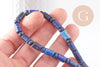 Perle tube lapis lazulis naturel 6-9mm, x1 fil de 40cm, (G4479)