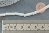 Perle tube nacre blanche naturelle 12.5x4mm, x1 fil de 37cm (G5852)
