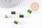 Perle tube porcelaine vert 10mm, x5 (G5396)
