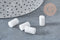 Perle tube quartz neige 12x7mm, x10 (G8830)