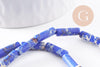 Perle tube sodalite,perles tube,sodalite naturelle,perle pierre, sodalite bleue,fil de 40cm, 13mm (G8248)