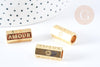 Perle tube talisman message AMOUR doré 21mm, x1 (G7672)
