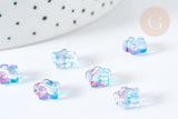 Perle verre étoile bleu violet 8mm, création de bijoux DIY, x10 (G8109)