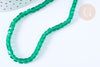 Perles Cube verre vert foncé 4mm, verre, le fil de 43cm, x1 (G7539)