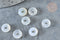 Perles Rondelles agate blanche naturelle 10x4.5mm, création bijoux pierre, x 2 (G7894)