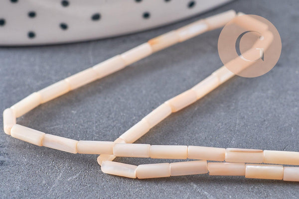Perles Tube coquillage, perle nacre, perle tube, coquillage naturel,9mm, le fil de 38cm, x1 (G5416)