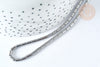 Perles Tube verre argent brillant 4.5x2.5mm, x1 fil de 36cm (G7341)