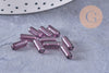 Perles Tube verre coloré 10mm, x20 (G1082)