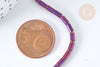 Perles Tube verre violet pourpre irisé 4.5x2.5mm,perle tissage et fabrication bijoux,x1 fil de 36cm (G7332)