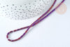 Perles Tube verre violet pourpre irisé 4.5x2.5mm,perle tissage et fabrication bijoux,x1 fil de 36cm (G7332)