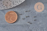 Cuentas engarzables de acero inoxidable 316 platino 2 mm, x50 (G11174)