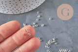 Silver-plated brass crimp beads 3x2mm, x2 Grams (G11269)