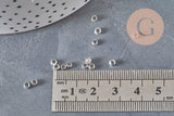 Silver-plated brass crimp beads 3x2mm, x2 Grams (G11269)