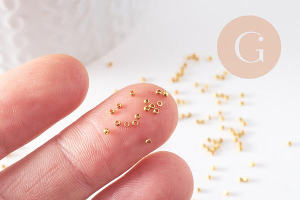 Perles à écraser laiton doré 1.5mm, x 5Gr (G1608)