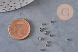 Abalorios engarzables de latón platino 2x1.2mm, x1 gramo (G11208)