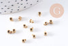 Perles à écraser tube 2 en 1 acier 304 inoxydable doré/platine IP 3.5x2mm, x5 ou 10 (G10748)