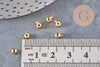 Perles à écraser tube 2 en 1 laiton platine ou dorée 4.5mm, x10 (G10825)