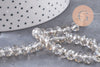 Perles abacus cristal facette gris 8mm x1 fil de 39cm (G0660)