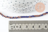 Perles abacus cristal noir cuivre 6x5mm, x1 fil de 38cm (G10899)