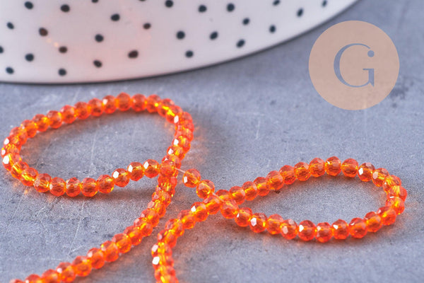 Perles abacus cristal orange 2.9mm, x1 fil de 35cm (G10950)