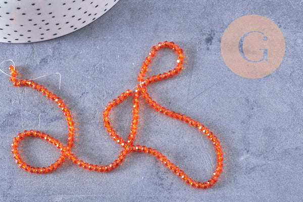 Perles abacus cristal orange 2.9mm, x1 fil de 35cm (G10950)