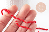 Perles abacus cristal rouge orangé 3mm, x1 fil de 32cm (G4677)