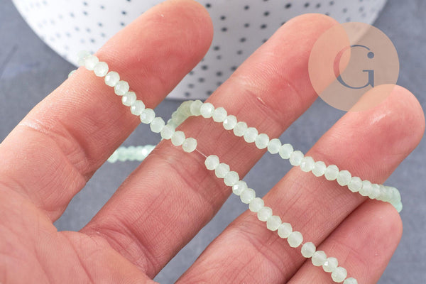 Perles abacus cristal vert clair 3mm, x1 fil de 40cm (G1563)