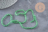 Perles abacus cristal vert clair transparent 3.5mm, x1 fil de 29cm (G10992)