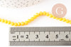 Perles abacus facetté cristal jaune 4x3mm, perles création bijoux cristal, fil de 46.5cm, x1 (G8696)