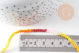 Perles abacus verre jaune orange camaïeu 3x2.5mm, perles cristal, fil de 42.5cm, x1 (G7828)