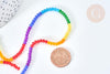 Perles abacus verre multicolore 2mm, création bijoux perles cristal, fil de 42.5cm, X1 (G7827)
