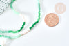 Perles abacus verre vert camaïeu 3x2.5mm, perles cristal, le fil de 42.5cm, x1 (G7830)