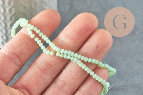 Perles abacus vert clair 3mm, x1 fil de 44cm (G2122)