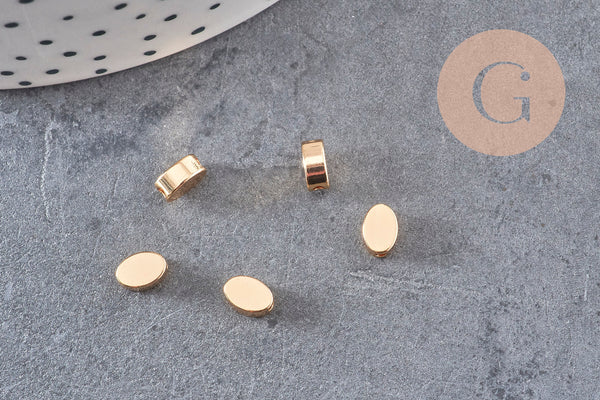 Perles charms ovales en métal doré 14K 6mm x30 (G1397)
