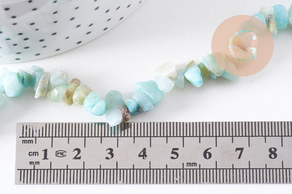 Perles chips amazonite naturelle 5-8mm, x1 fil 76cm (G10294)