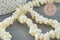 Perles chips coquillage nacre naturelle beige 8-14mm, x1 fil 90cm (G5742)