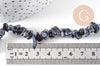 Perles chips en obsidienne neige naturelle 5-8mm, x1 fil de 90 cm(G1266)