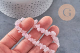 Perles chips quartz rose naturel fil de 90cm, x1 (G2107)