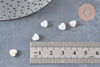 Perles coeur nacre naturelle blanche 6mm, 1x fil de 37cm (G6817)
