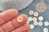Perles coquillage blanc naturel heishi, rondelle coquillage ivoire,perle coquillage, 10mm, x50 (G5570)