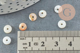 Perles coquillage blanc naturel heishi,rondelle coquillage ivoire,perle , 6mm, x50 (G3919)
