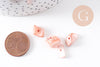 Perles coquillage naturel chips rose clair 8-18mm, x20gr (G1078)