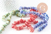 Perles coquillage naturel coloré 10-20mm, chips coquillages,perle coquillage, fil de 38cm, x1 (G4074)