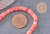 Perles coquillage naturel rose clair naturel heishi 5-6mm,x1 fil de 40cm (G1447)