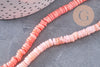 Perles coquillage naturel rose clair naturel heishi 5-6mm,x1 fil de 40cm (G1447)
