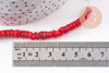 Perles coquillage rouge naturel heishi 5-6mm,x1 fil de 40cm (G1813)