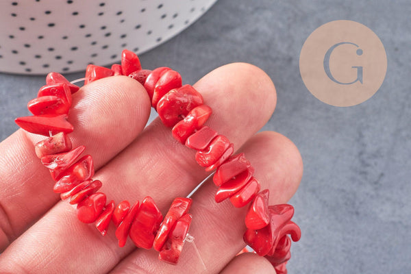 Perles corail rouge naturel, x20 grammes (G0994)